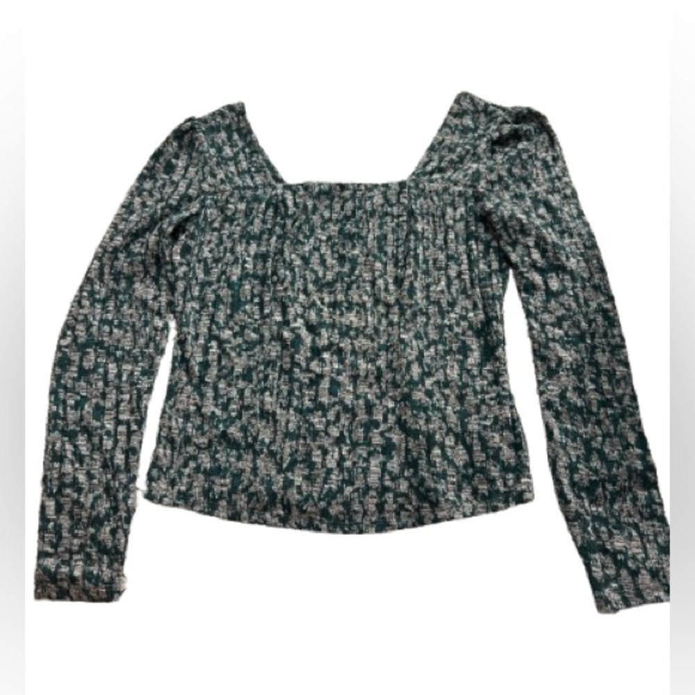 I.N. San Francisco Green and White Blouse